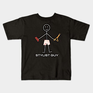 Funny Mens Stylist Guy Kids T-Shirt